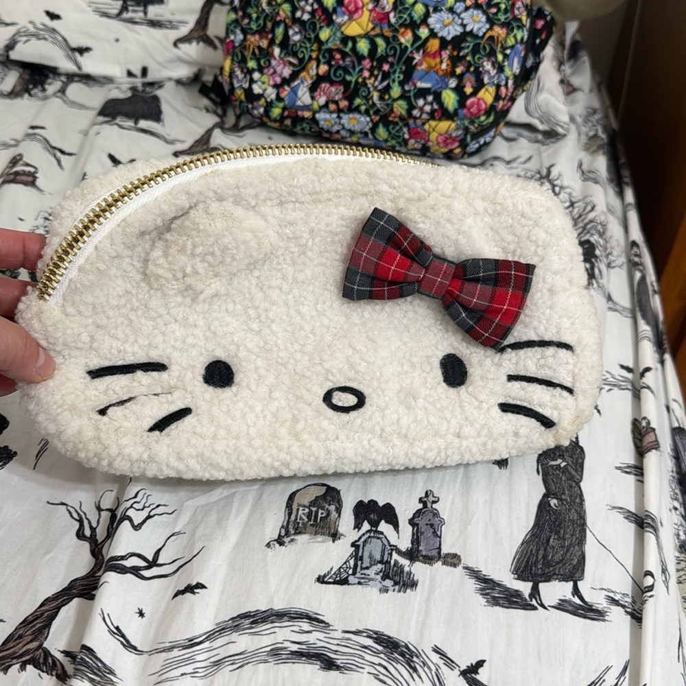 Stoney Clover Lane Cream and Red Bow Kids Pouch